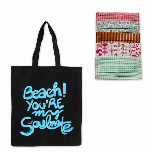 The Beach Tote + PYB Mask Set